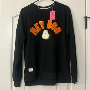 Simply Southern Hey Boo ghost Halloween Sweatshirt New With Tagd